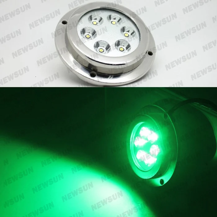 316 Stainless Steel 6X3W 18W LED Marine Underwater Lights