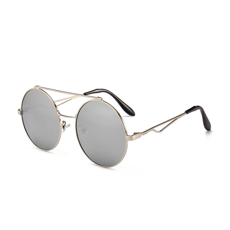 

22633 Superhot Eyewear Round Gold Metal Alloy Frame Big Size Coating lens Unisex Sunglasses