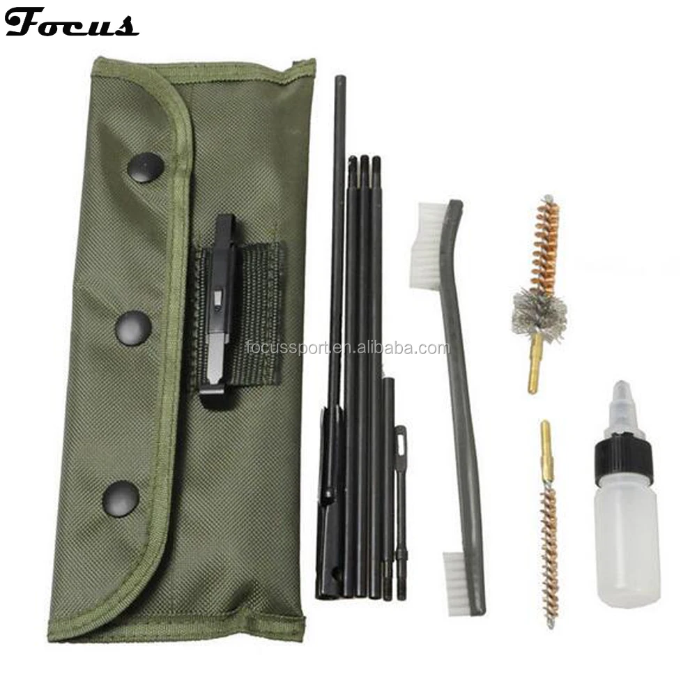 

Gun Cleaning Kit for Military, Sportsman and Fire arm Enthusiasts. Designed for AR15, M4, M16, & AK/AKM AK47 style rifles, Black