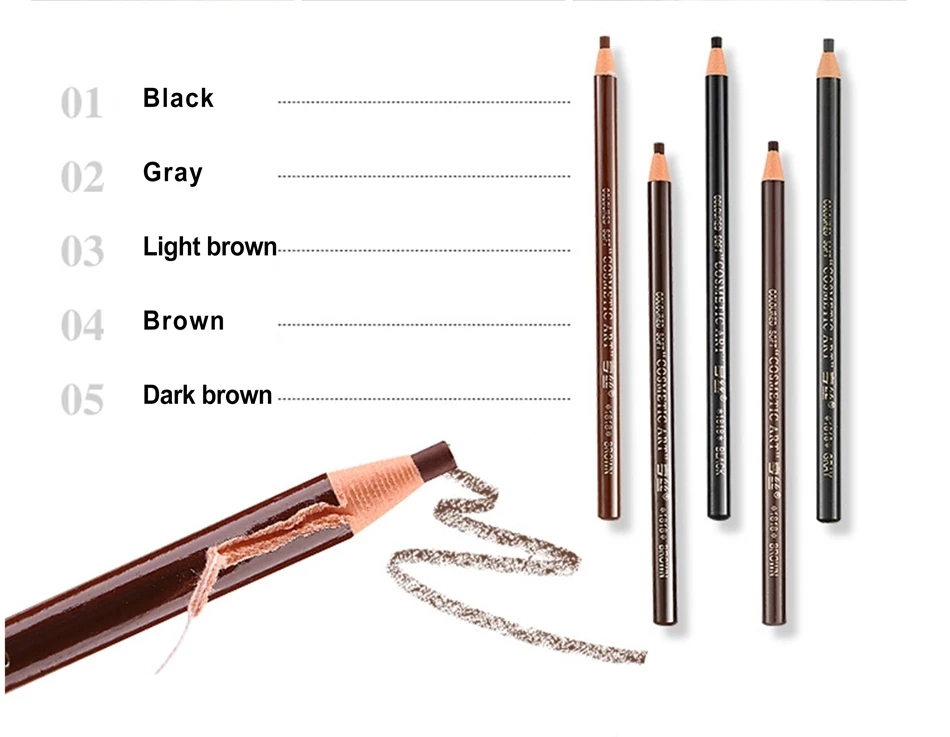 

Profesional Permanent Makeup Tattoo pen Microblading eyebrow pencil microblading eyebrow pen, Black & gray & brown & light brown & dark brown