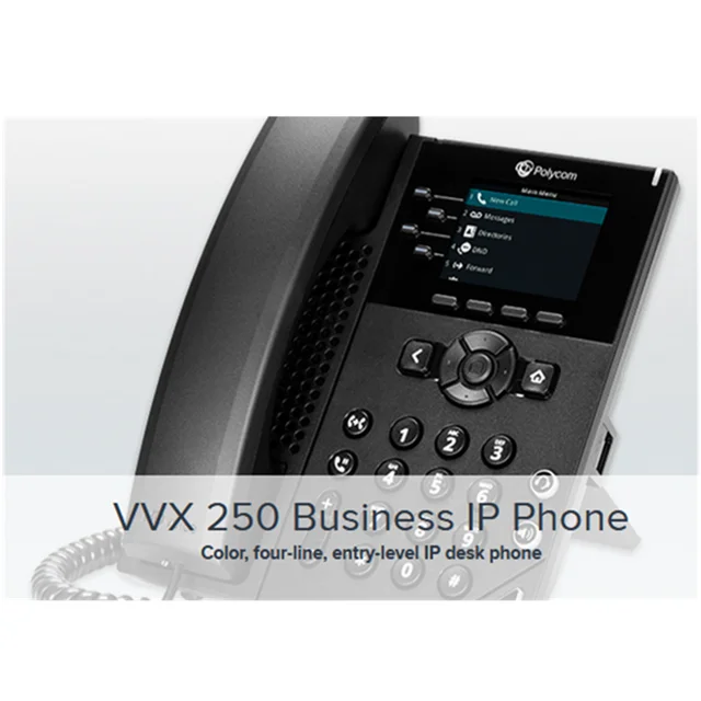 Four Line Basic Ip Desk Phone Polycom Vvx 250 Voip Phone With
