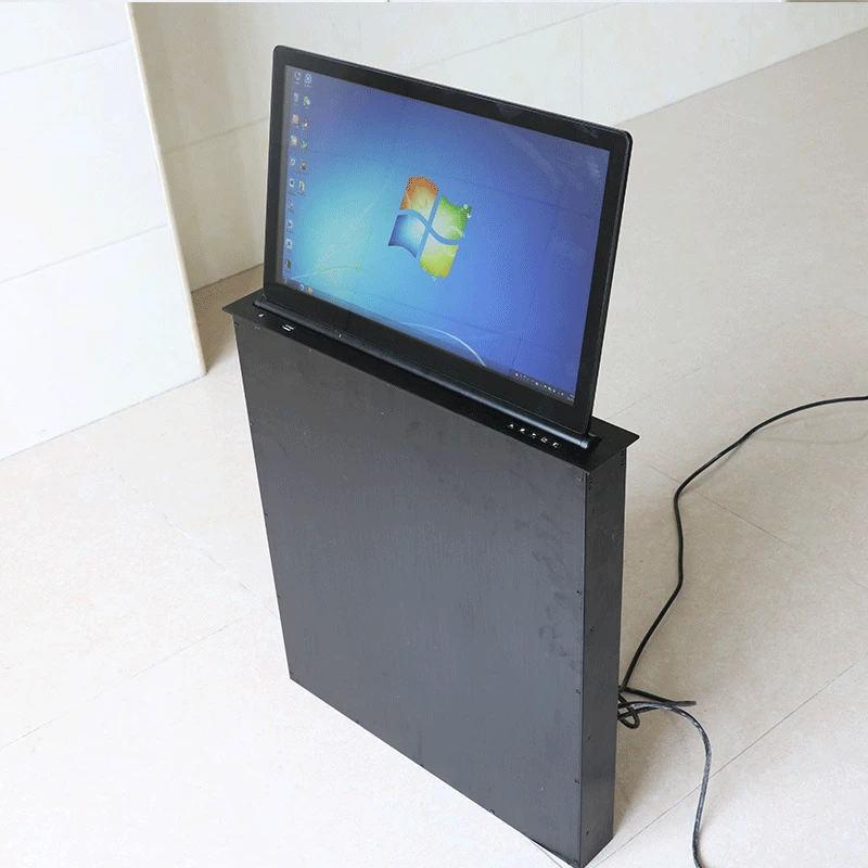 Pop Up Ultra Thin Hidden Desk Lcd Monitor Lift For Conference Room