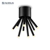 Anodized black interior surface mounted modern led down light