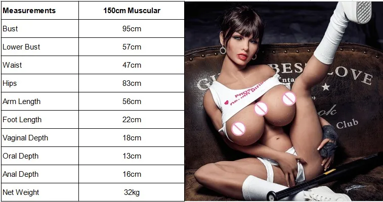 Hot Selling Real Love Sex Doll Big Ass Big Boobs 150cm Doll Sex Silicone Women Muscle Sex Doll