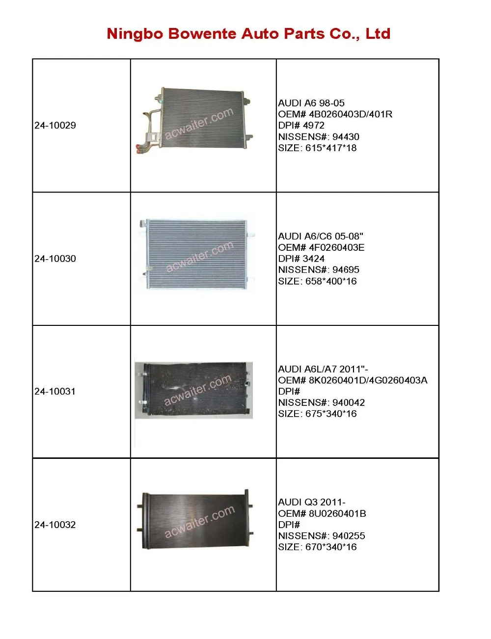 Universal Auto Air Conditioning Condenser Buy Air Conditioning