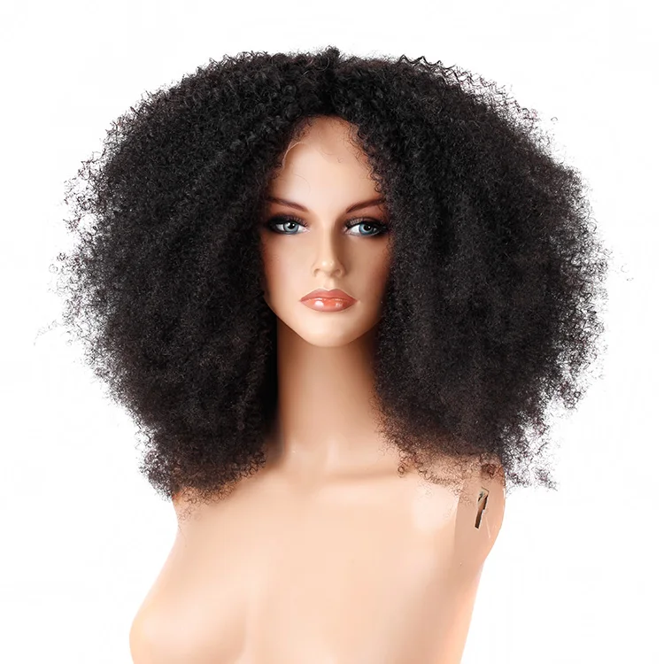 

Top quality brazilian afro kinky curly lace front wig, Natural color