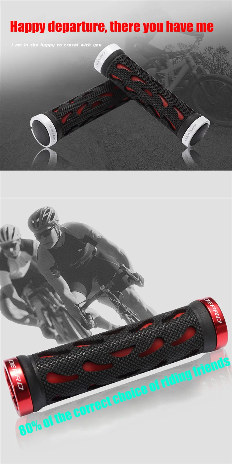 Depro Bilateral Locked Bike Grips Mtb Handle Cube Bicycle Handlebar Cover Mountain Cycling