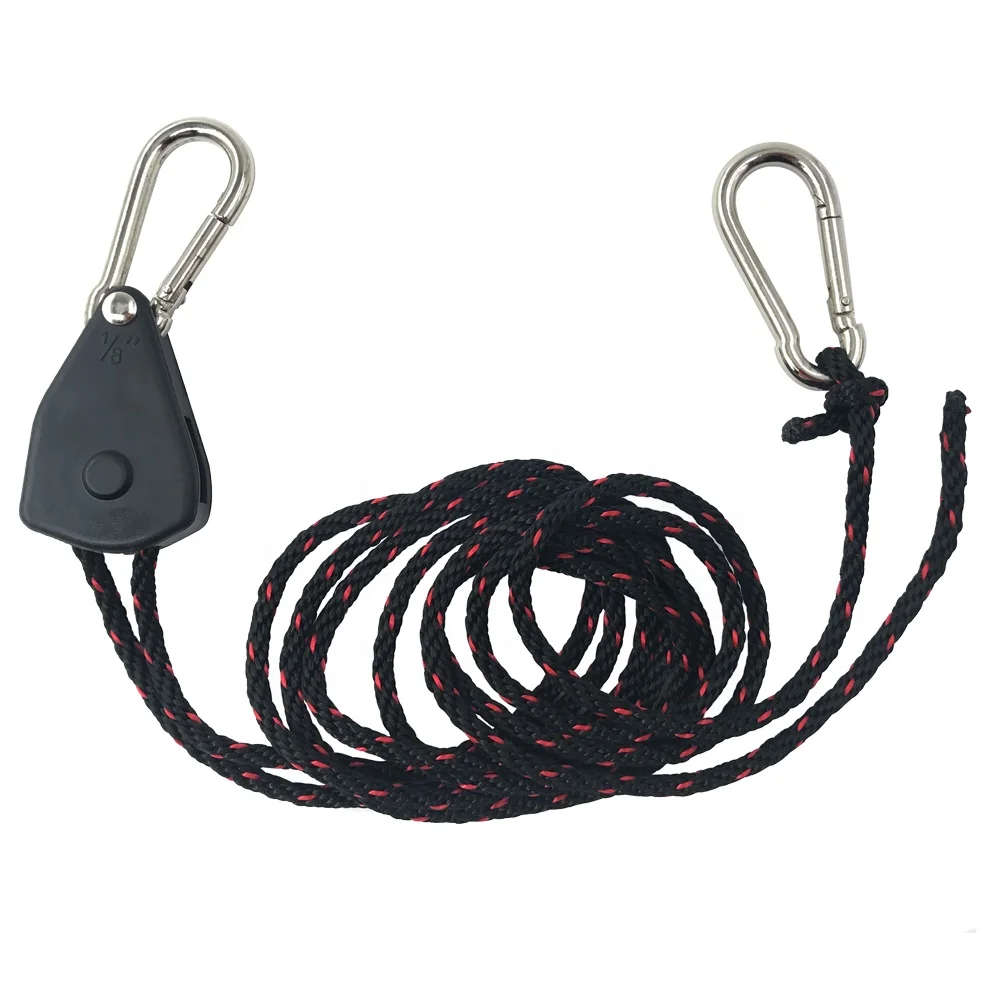 1/8 Inch 6-feet Rope Ratchet Tie Downs With Reinforced Steel Carabiner ...