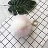2018 new style fox fur ball tail car key rings real fox keychain animal fur keychain