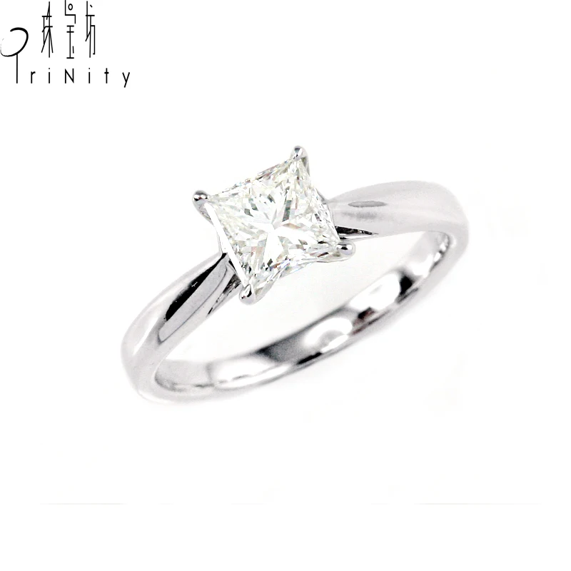 

Best Choice! Timeless Design 18K Solid White Gold Semi Mount Setting For Princess Cut Diamond