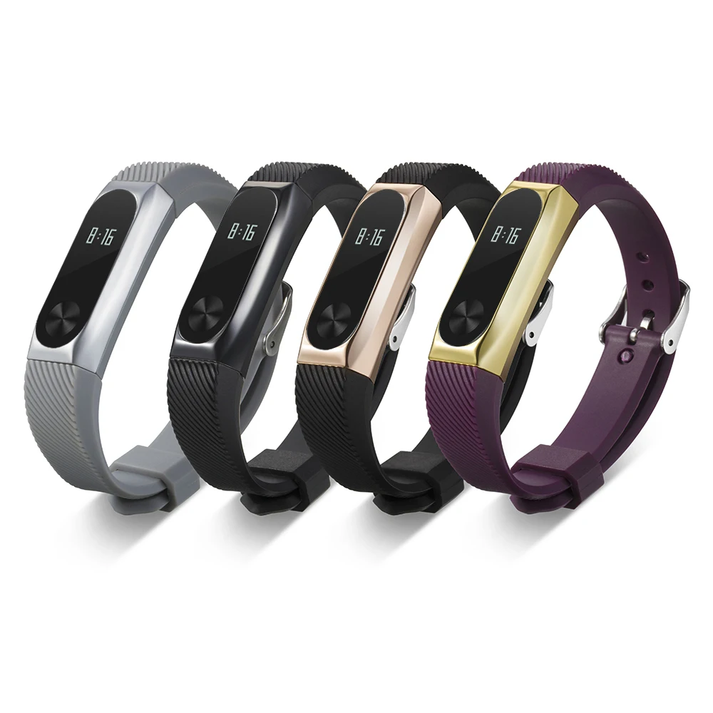 

Metal Frame Strap Belt Wrist Wristband Replacement for Xiaomi MI Band 2 Bracelet, 5 color as shown
