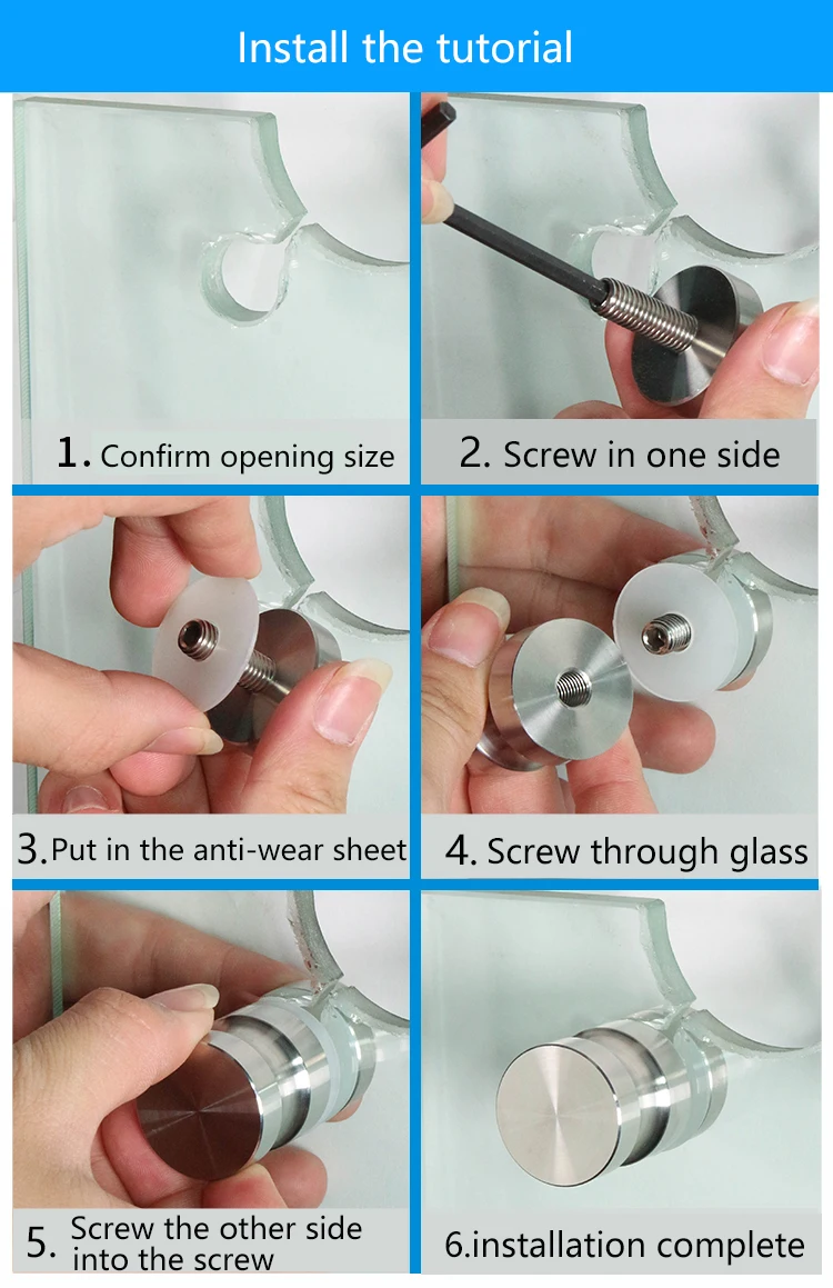 Stainless Steel Glass Door Handle Shower Room Knob For Sliding Glass