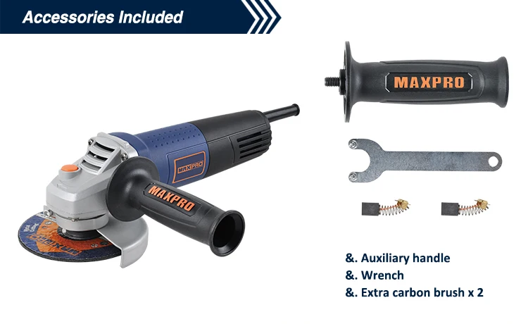 MAXPRO MPAG760/100R High quality 100mm 760W Electric Angle Grinder with Rear switch
