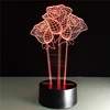 Fashionable optical illusion 3d illusion night lamp magic visual rose 3d night light