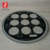 custom 12mm thickness step black color silk screen printed tempered glass lens for LED lighting