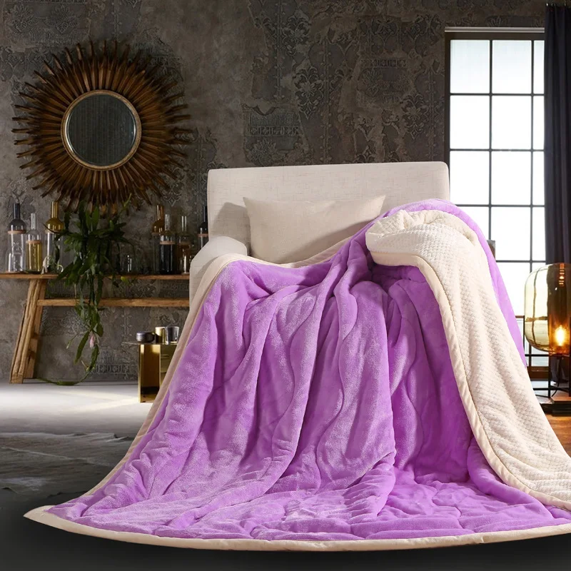 בולט פלנל Sherpablanket לוגו שמיכת מיטה זוגית