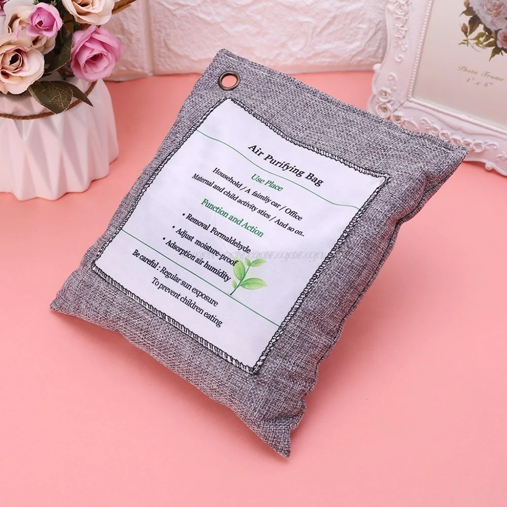 

2019 New Product 100% Green Natural Large Size 500g Bamboo Charcoal Car Air Freshener, Grey,brown