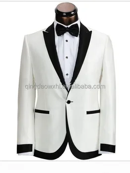 Men S Business Wedding Suit Fashion Groom Tuxedos Single On Men S Business Wedding Suit Fashion Groom Tuxedos Single On Custom White With Black Lapel