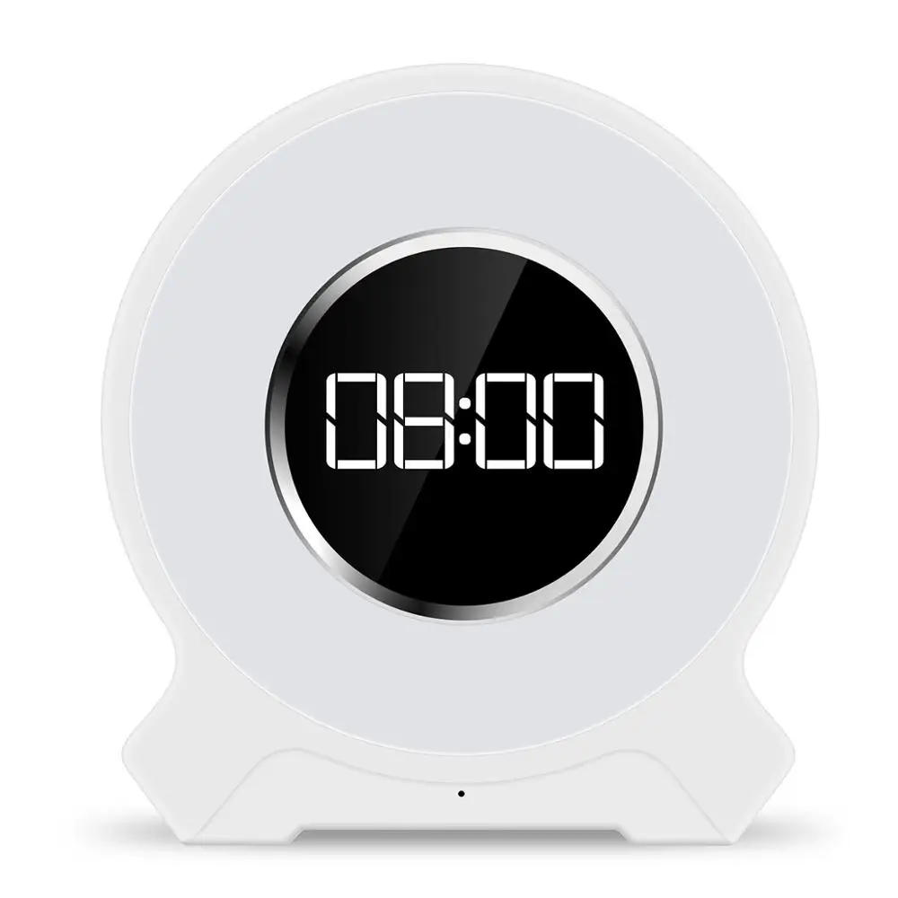 Touch Sensor Sunrise Wake Up Light Digital Night Light Alarm Clock With