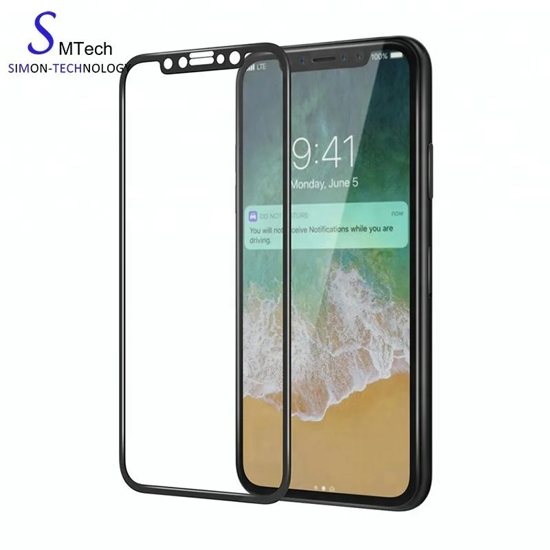 

5D High clear screen guard for iphone x 8plus tempered glass screen protector, Transparent + colors