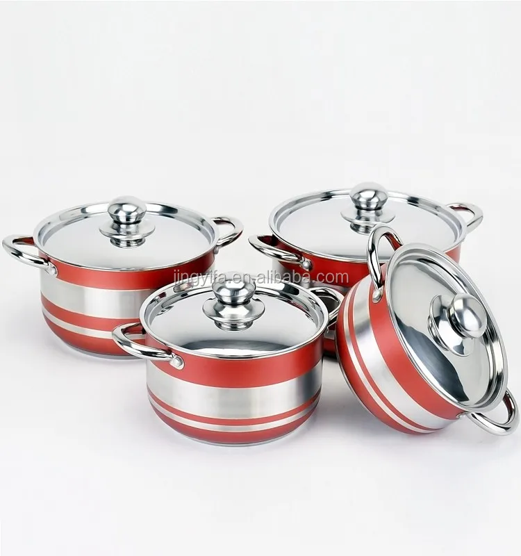 Best Selling Product 8pcs Stainless Steel Cookware With Heat Resistant