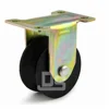 4" X 2" inch Super Heavy Duty Zinc Plated Fixed Rigid Cast Iron U-Groove V-Groove Wheel Caster