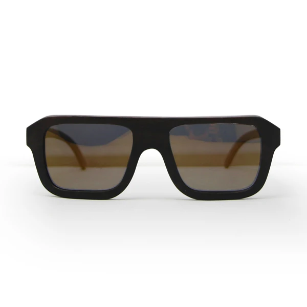 

Customized Logo Ebony Wood Square Frame Sunglasses, Natural wood color