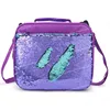 Durable Flip Lunch Box Color Change Fashion Insulated Soft Bag Reversible Sequins Cooler Bag for Girls