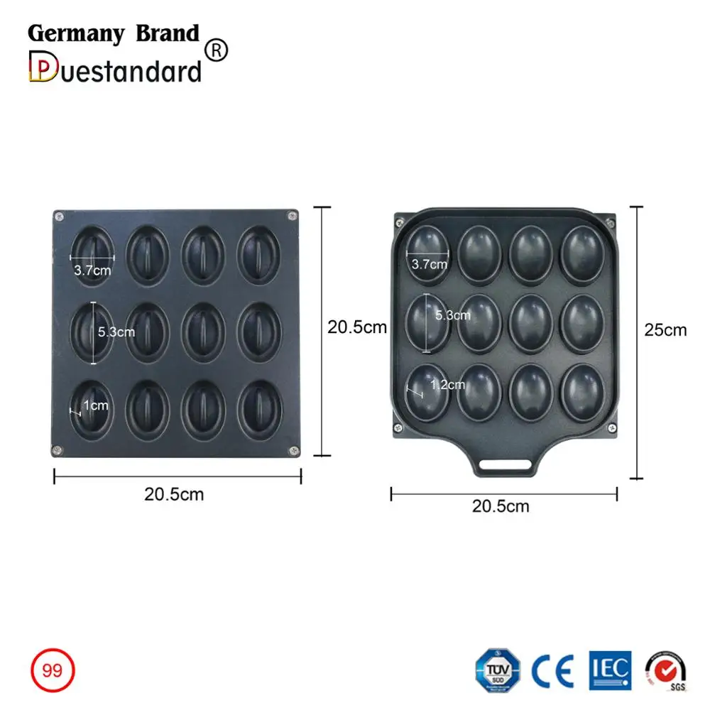 
Commercial Coffee Bean Shaped Waffle Maker Iron Machine 