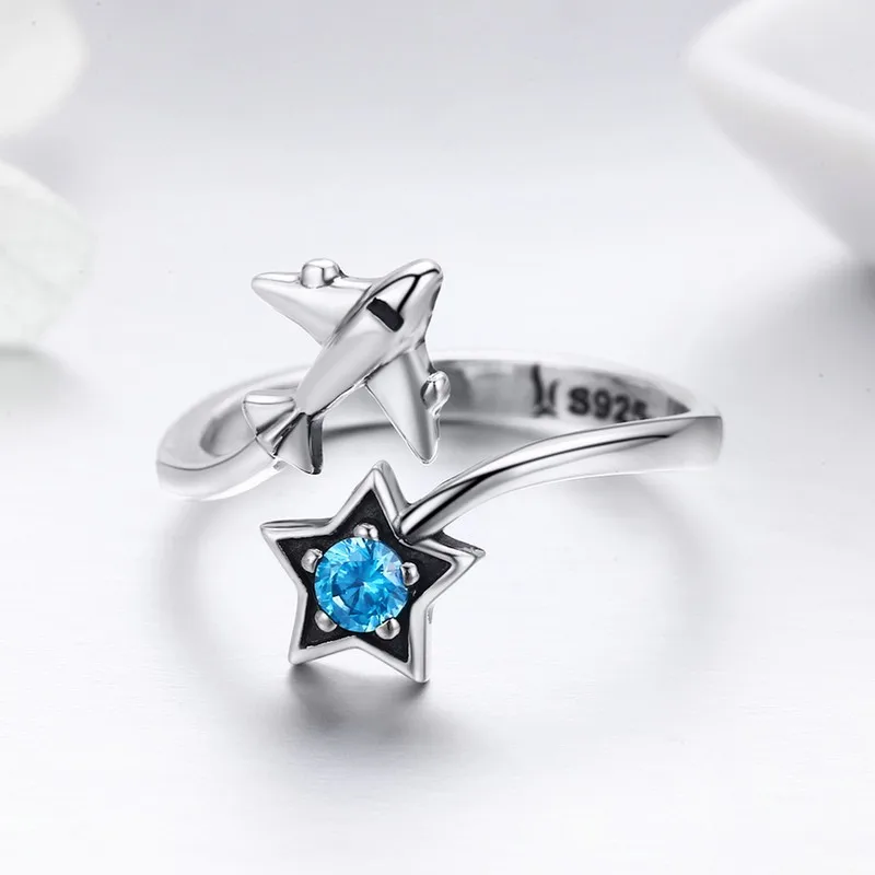 

Star Tours Star Plane 925 Sterling Silver Female Finger Rings for Women
