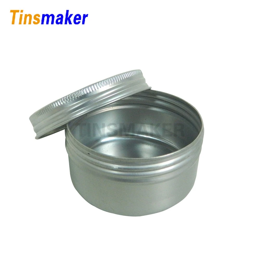 Top Quality Silver Colored Metal Cosmetics Lip Balm Aluminium Tin Box