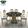 Wholesale circular silver stainless steel base glass top dining table