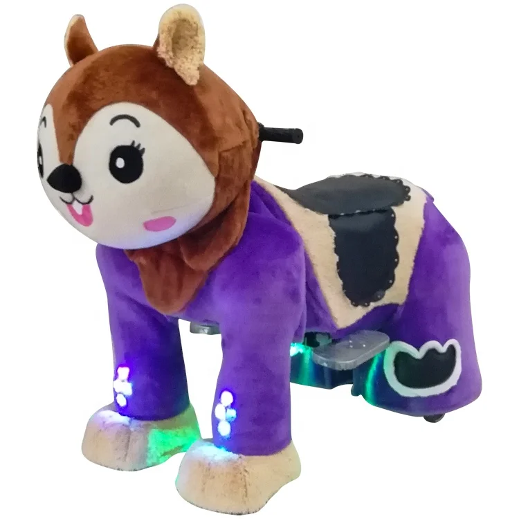 

Coin Operated Animal Kid Ride On Electric Game Machine With Light Necklace, Pink;yellow;black;red;green;purple;grey;etc