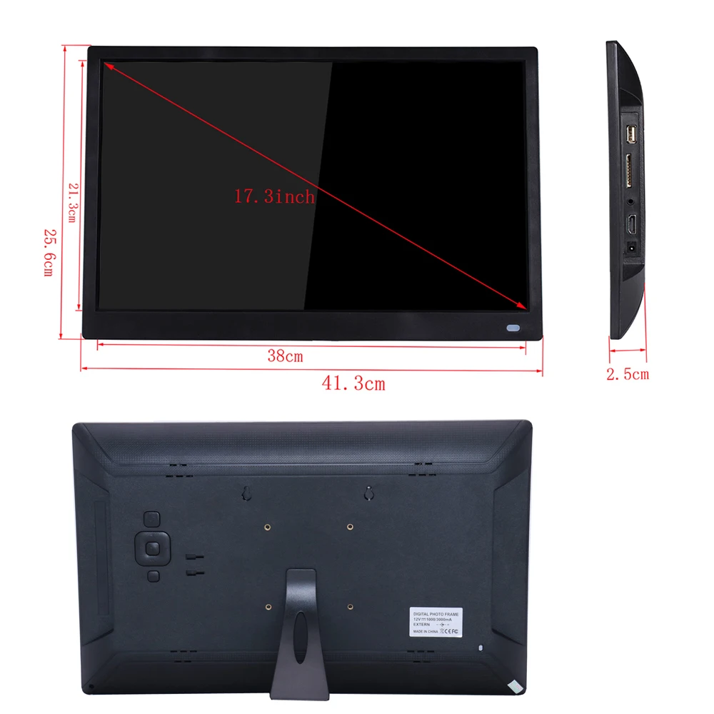 17 inch IPS panel HD video digital photo frame loop video picture digital album support 1080P 1920X1080