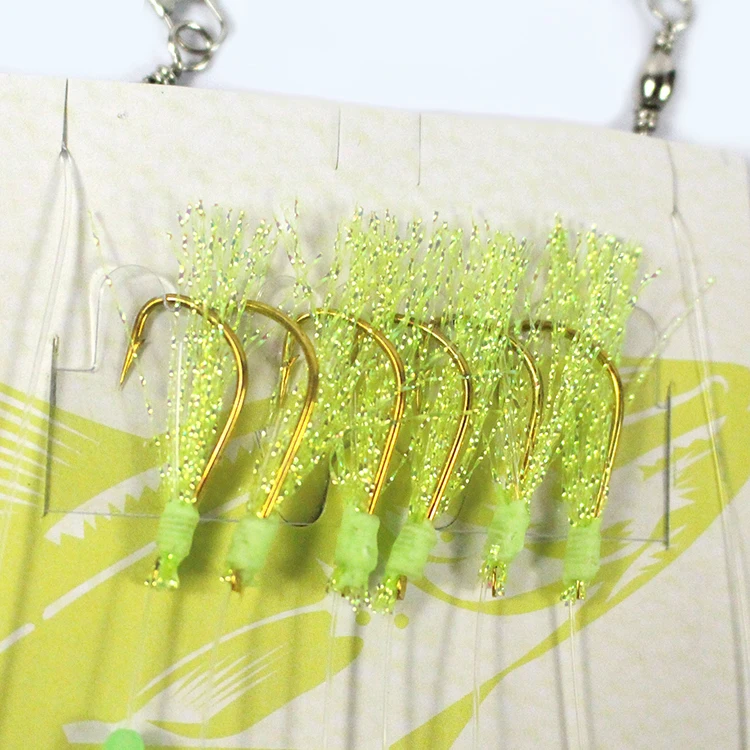 Saltwater Flasher Fish Skin Feather Sabiki Bait Rigs Fishing Lures With 6 Or 8 Hooks Buy