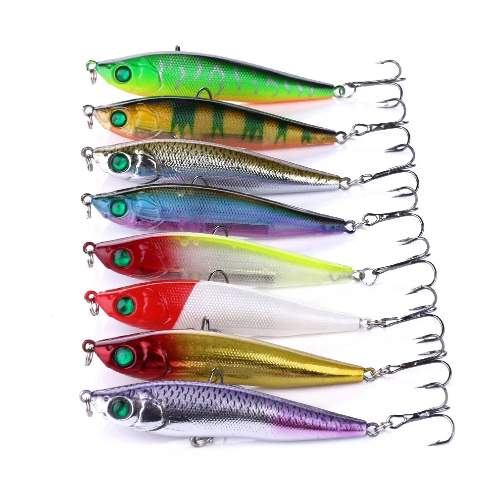 

Hengjia wholesale pencil fishing lure 8.5cm 13.6g hard plastic fishing lures stick bait, 8 colors