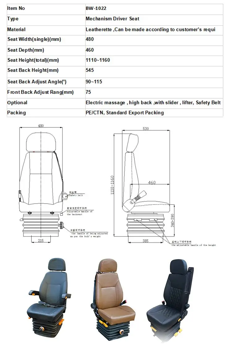 ergonomic school bus driver seat