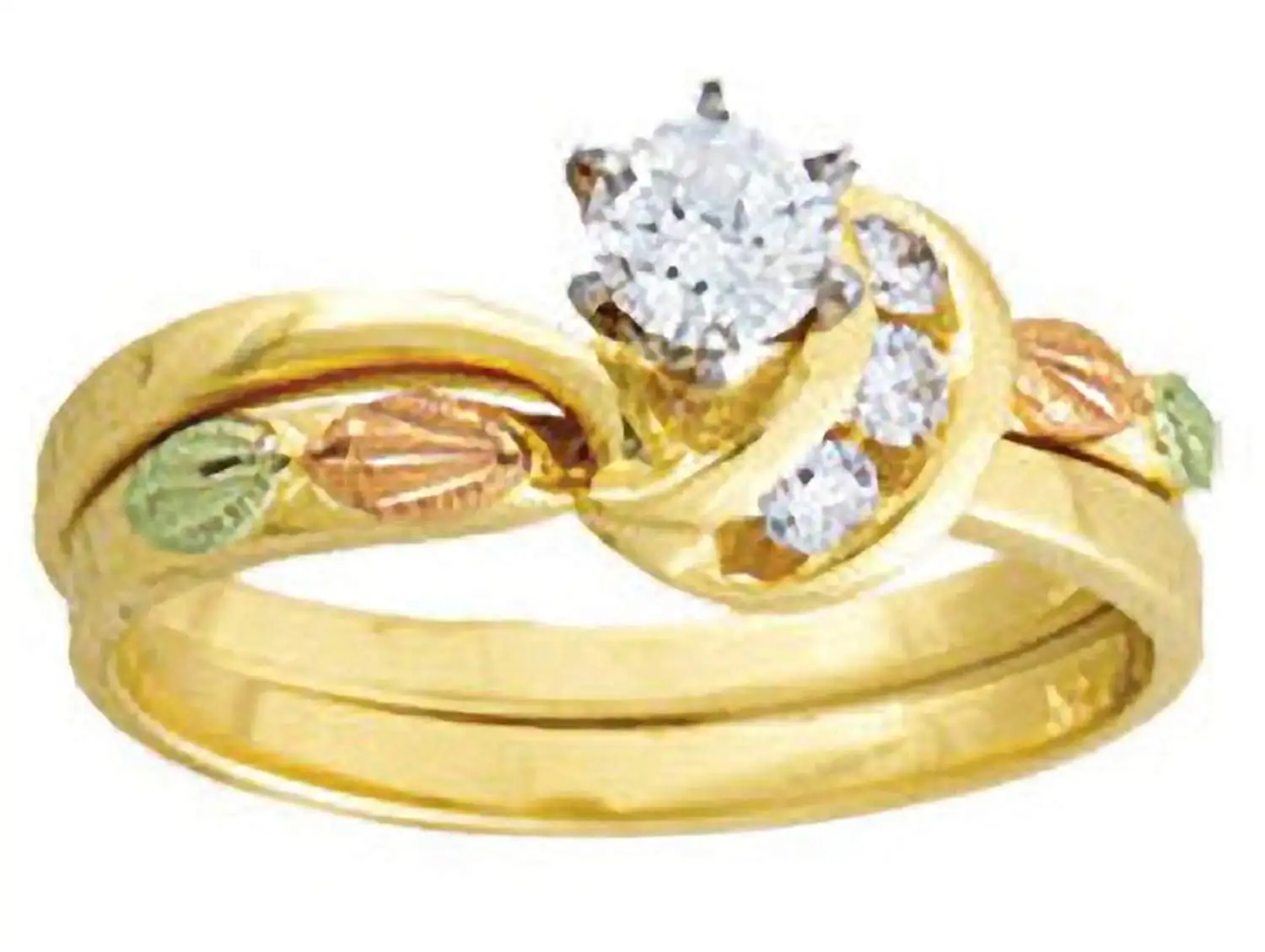 Black Hills Gold Wedding Find Deals Get Quotations 14k Black Hills Gold Womens Diamond Bridal Set 34 Tw Engagement Ring