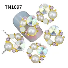 10 Pcs 3D Nail Art Decorations Gold Alloy Diy Glitter Pearl Charm Purple Rhinestones Tools Used