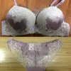 Latest style artistic style the best loved bra Gold thread lace bra panty brief sets