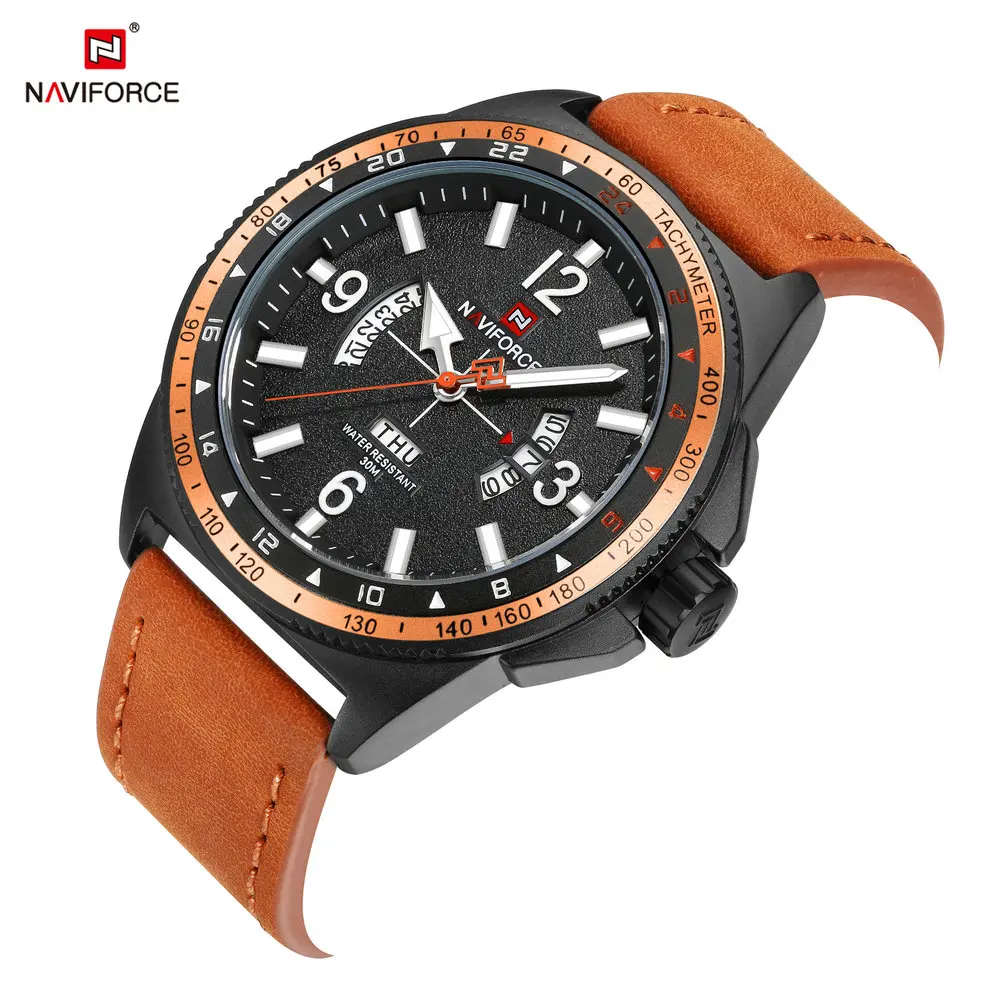 

Naviforce 9103 Mens Japan quartz Leather Military Wrist Watch Relojes Hombre