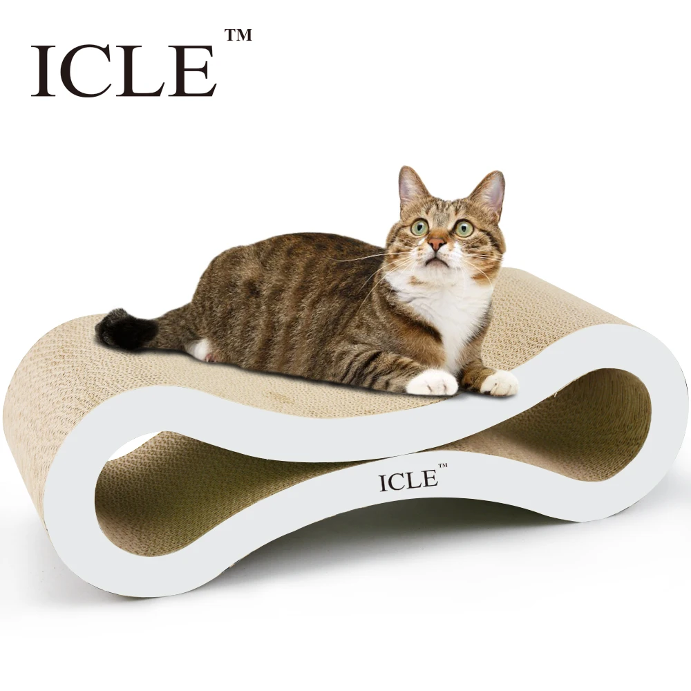 

icle-Amazon Best Seller Corrugated Cardboard Cat Scratcher Lounge Ultimate Superior High Quality Paper-IC-0095-White