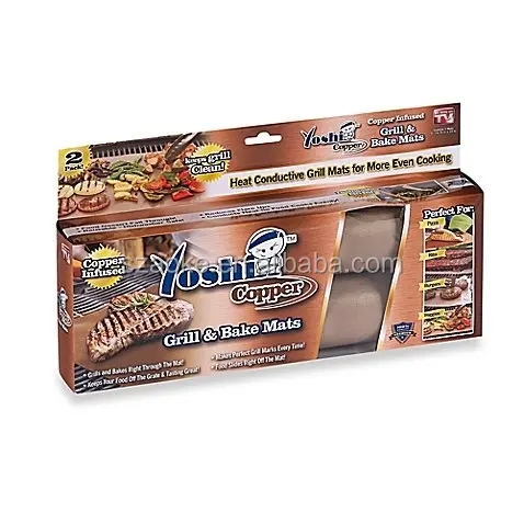 

Yoshi Copper Grill and Bake Mats (Set of 2) grill mat with color box