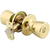 Security Keyed Entry Knob Door Lock Polish Brass