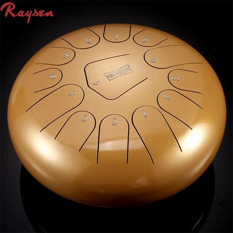 

stainless steel drum 12'' 13 tone golden color, White, yellow, black, blue (can customize)