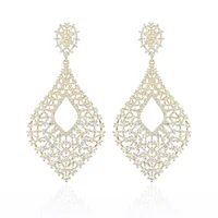 

Fashion Women jewelry zircon gold plated simple design big dangle earring