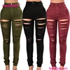 Latest design Alibaba wholesale price ripped jeans damaged jeans pattern
