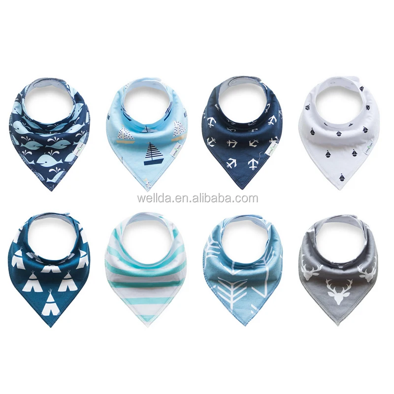 

Unisex 8-Pack bib set Drooling and Teething bib Baby Bandana Drool Bibs, Various colors