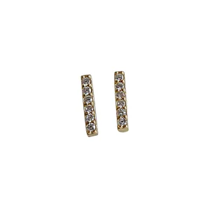 Luxury Cubic Zirconia Earrings Party Stud gold bar earrings for Women,925 sterling silver minimal jewelry cz stud earring bar