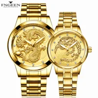 

FNGEEN S666L High Quality Non Mechanical Waterproof Luminous Quartz Watch China Dragon Phoenix Couple Wrist Watch